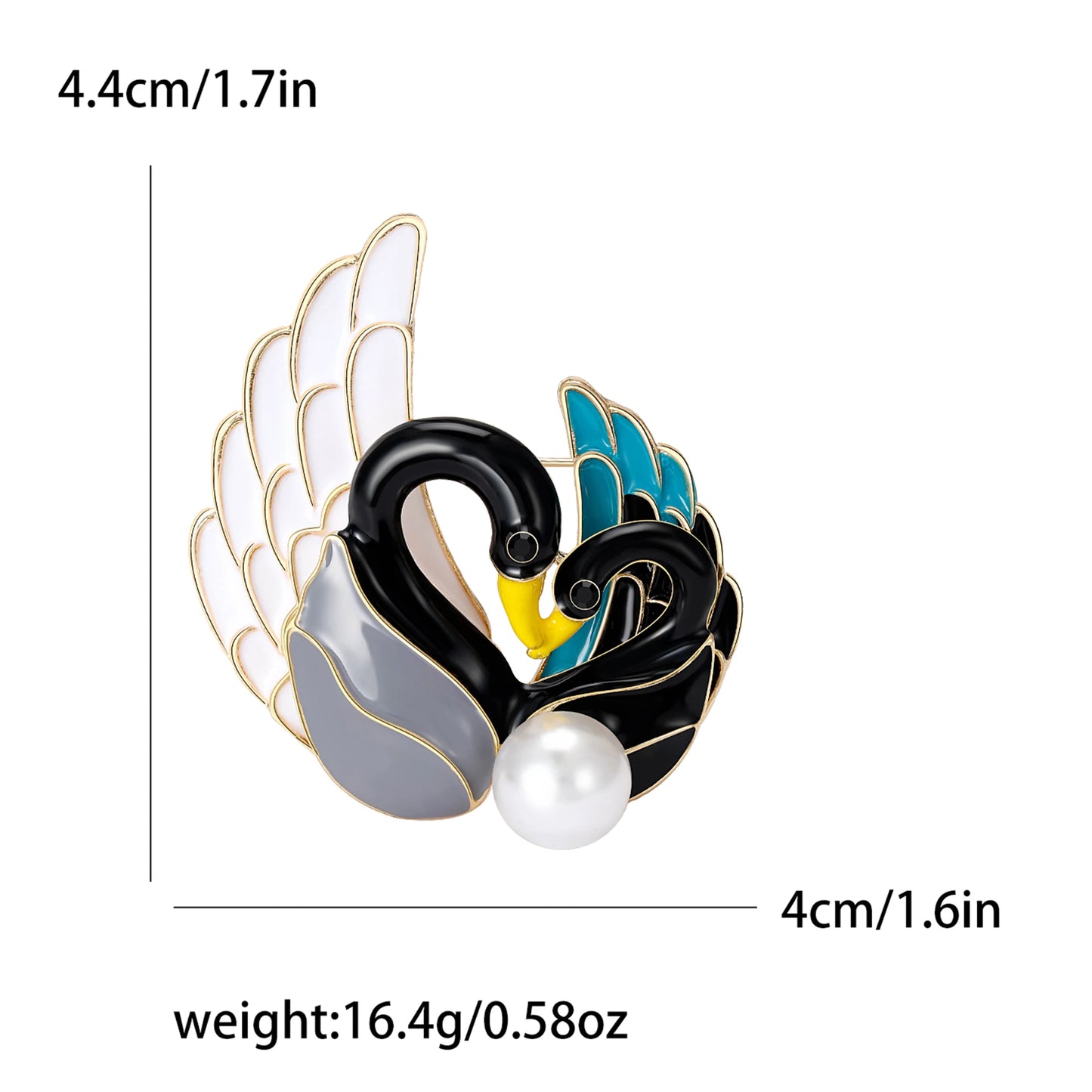 Rhinestone Swan Brooch