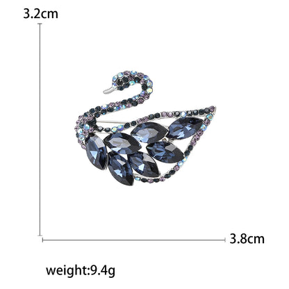 Rhinestone Swan Brooch