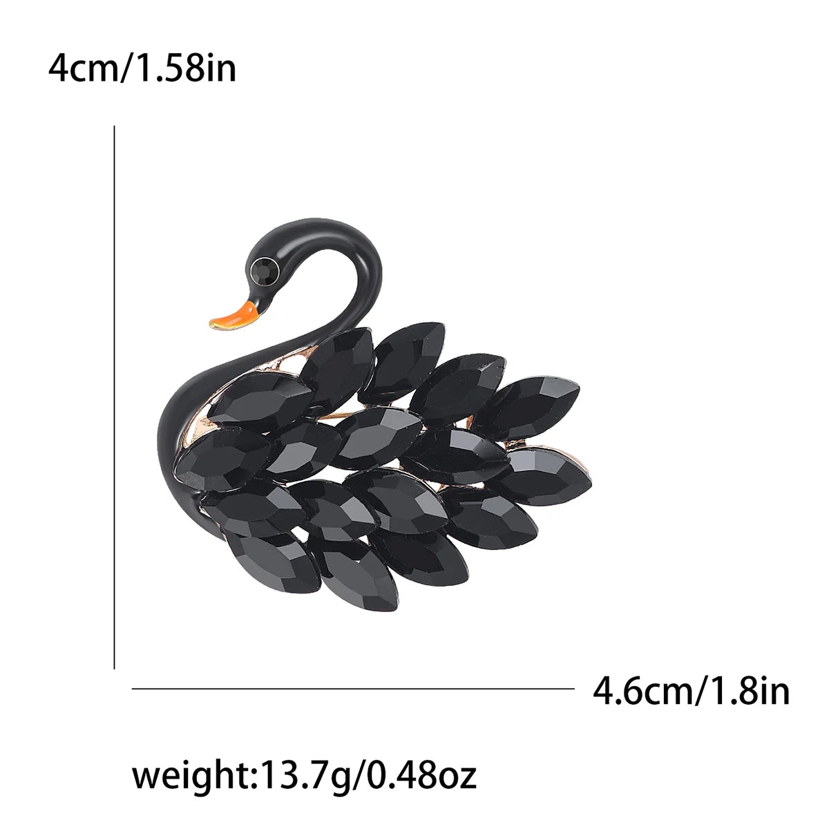 Rhinestone Swan Brooch