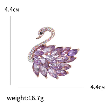 Rhinestone Swan Brooch