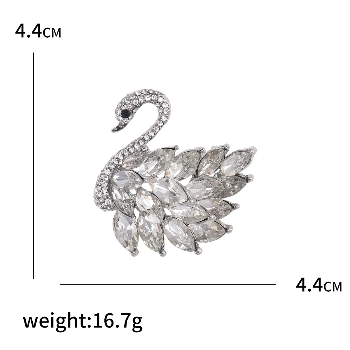 Rhinestone Swan Brooch