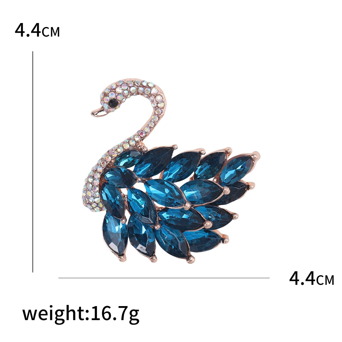 Rhinestone Swan Brooch
