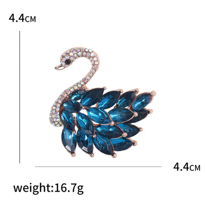 Rhinestone Swan Brooch