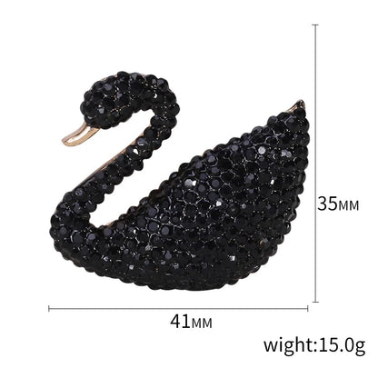 Rhinestone Swan Brooch
